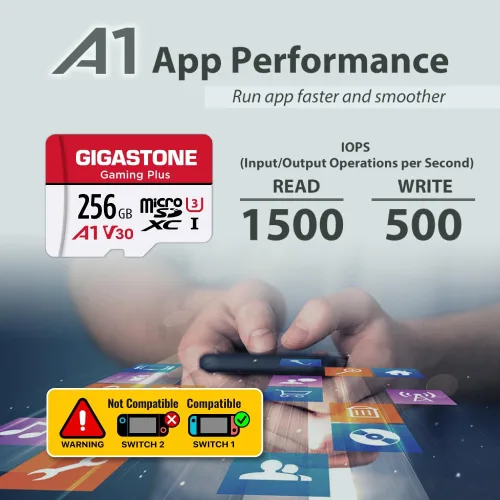 Miniatura 8 de 【Solo para Switch 1】Tarjeta micro SD GIGASTONE de 256 GB, Gaming Plus, tarjeta de memoria MicroSDXC para Nintendo-Switch 1, Steam Deck, grabación
