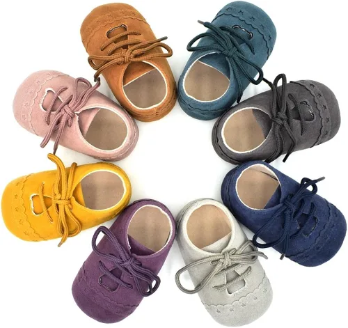 Miniatura 7 de Dukars Mocasines de suela suave con cordones para bebés y niñas