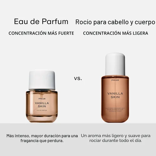 Miniatura 7 de PHLUR Vanilla Skin Body Mist - Bruma de fragancia para cabello y cuerpo - Spray corporal de vainilla con pimienta rosa, madera de cachemira