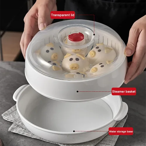 Miniatura 5 de Vaporizador de verduras para microondas, vaporizador de microondas para verduras, tazón de calefacción para microondas, micro utensilios de cocina