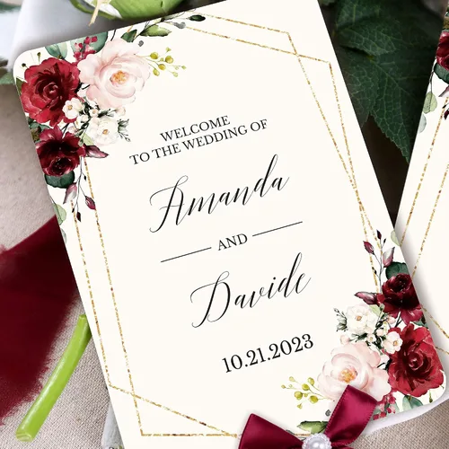 Miniatura 4 de DORIS HOME 50 lazos de cinta de color borgoña con perlas de 5 pulgadas de ancho x 7 pulgadas de alto, para fanáticos del programa de bodas