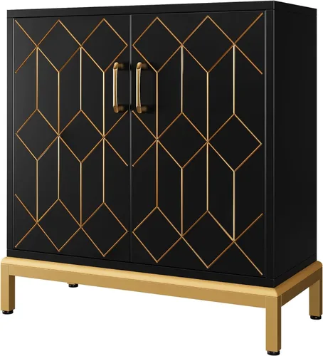 Miniatura 8 de GAOMON Armario de buffet, aparador con almacenamiento, armario de almacenamiento de buffet moderno con puertas y estantes para cocina, oficina