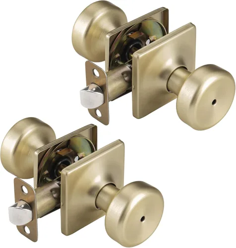 Miniatura 21 de Paquete de 6 pomos de puerta negros con roseta cuadrada, pomos de puerta Pismo con cerradura, manijas de puerta de privacidad interior para baño