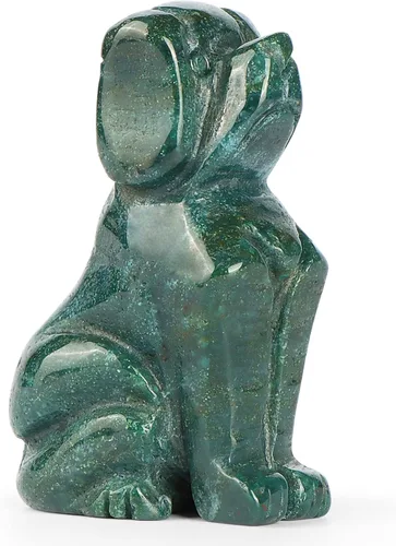 Miniatura 10 de Artistone Estatua de animales de cristal de amatista de 2 pulgadas con piedras preciosas talladas para cachorro, escultura artesanal para decoración