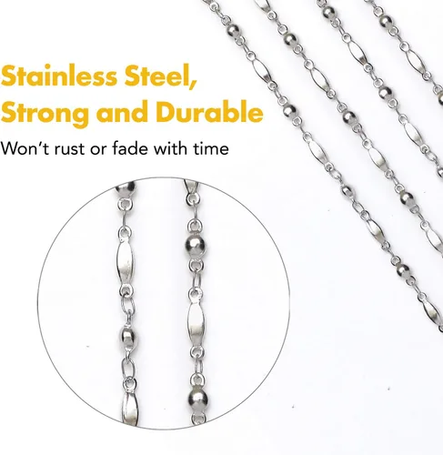 Miniatura 4 de Women's Lanyard Strong Stainless Steel Chain Trendy ID Badge Card Holder Teacher Cruise Keys Keychain Phone Hoja - No se rompe