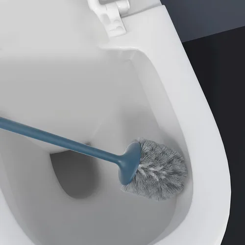 Miniatura 5 de Cepillo de inodoro, lindo cepillo y soporte para inodoro con base en forma de cerdo para baño (blanco)