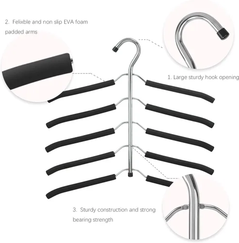 Miniatura 6 de DOIOWN Perchas de acero inoxidable para colgar camisas, perchas para colgar blusas, para árboles, perchas para ropa, perchas antideslizantes