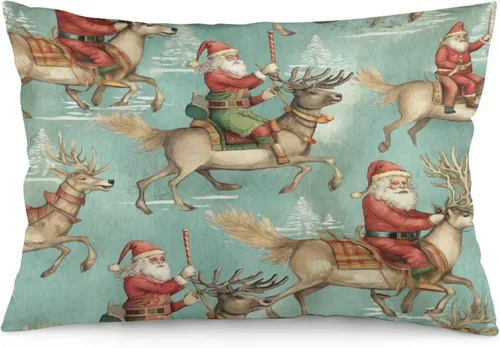Miniatura 19 de Fundas de almohada refrescantes con diseño de reno burdeos, fundas de almohada lumbar para exteriores con cremallera invisible, funda de almohada