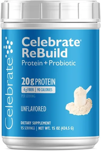 Miniatura 10 de Celebrate Vitamins Rebuild Proteína en polvo con probióticos y prebióticos, 0.71 onzas de proteína aislada de suero de leche, alta fibra