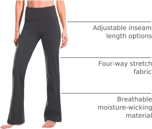 Miniatura 108 de Safort Pantalones de yoga con entrepierna de 28" 30" 32" 34"más amplios en la parte inferior para botas altas, 4 bolsillos, UPF50+