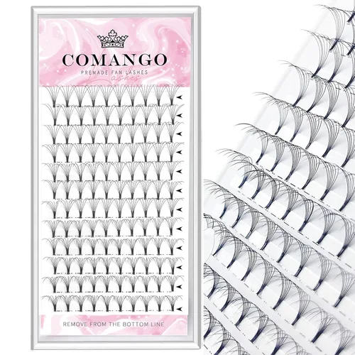 Miniatura 49 de CoMango Extensiones de pestañas de volumen 3D/4D/5D/6D/10D, grosor de 0.003 in, rizo C/D, tallo corto de 0.315-0.591 in, extensiones de pestañas