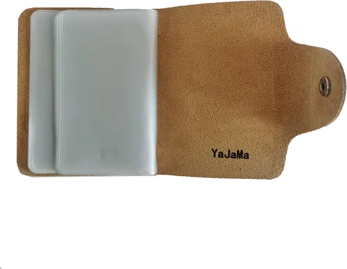 Miniatura 6 de YaJaMa Cartera para tarjetas de crédito, pequeña, de piel auténtica, 26 ranuras, para tarjetas, organizador para mujeres y hombres, Naranja, Cartera