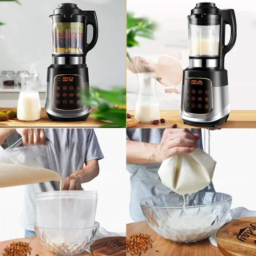 Miniatura 4 de Bolsa de leche de nuez reutilizable, paquete de 3 bolsas de estopilla de 12 x 10 pulgadas para colar leche de almendra/soja, colador de yogur