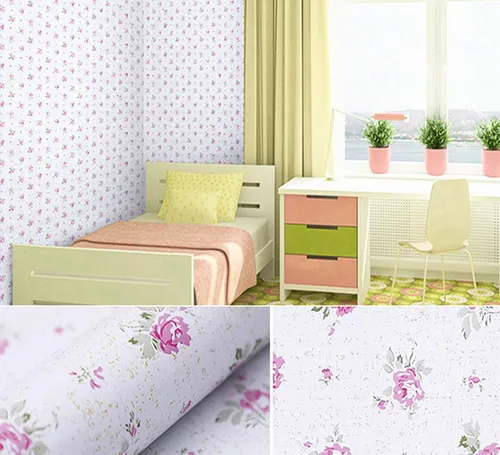 Miniatura 3 de REDODECO Papel tapiz autoadhesivo con diseño floral retro rosa, revestimiento de estante de papel, adhesivo para cajón, decoración para el hogar