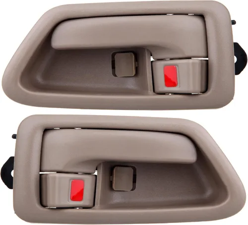 ECCPP Manijas de puerta interior interior interior del lado del conductor del pasajero para Camry 1997 1998 1999 2000 2001 Beige (2 unidades)