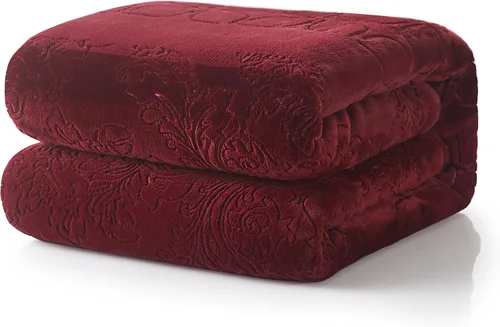 Miniatura 8 de Tache Elegant Embossed Sherpa Bed Throw Blanket (Blue, 50 x 60 Inch)