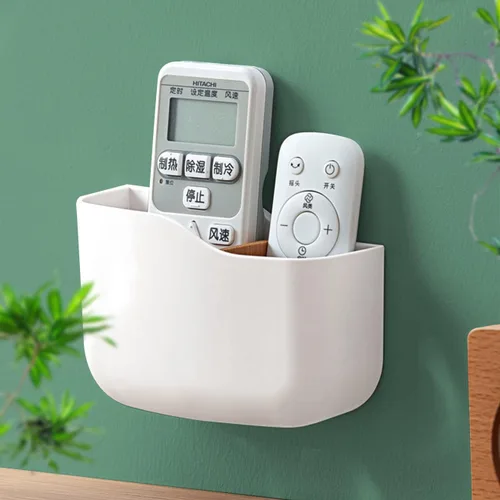 Miniatura 2 de Soporte de pared para control remoto, 4 unidades, soporte para bolígrafo para pared, sin agujeros, autoadhesivo, caja organizadora de almacenamiento