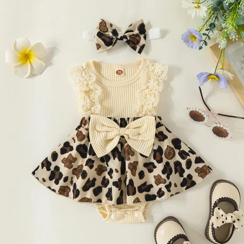 Miniatura 86 de Mubineo Ropa de verano para bebé niña, sin mangas, encaje floral, vestido de mameluco para recién nacido