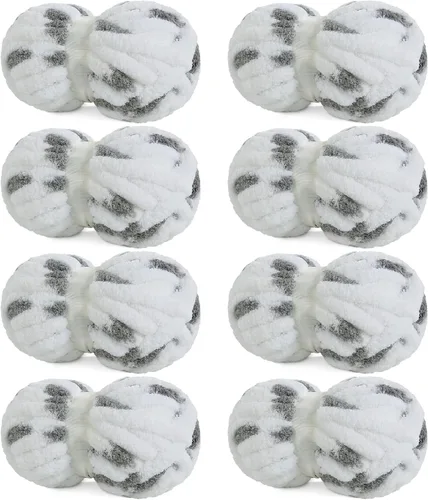 Miniatura 11 de HOMBYS Hilo de Chenille Grueso para Tejer a Mano, Hilo Grueso de Felpa Esponjosa para Tejer con los Brazos, Hilo Gigante Súper Voluminoso, Hilo