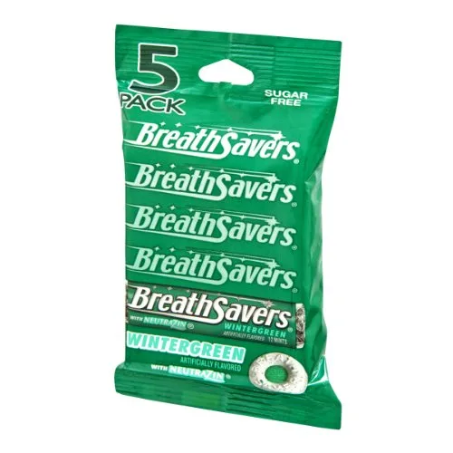 Miniatura 2 de BreathSavers Wintergreen - Mentas sin azúcar, paquete de 5