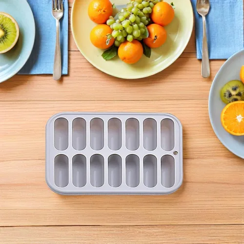 Miniatura 5 de DOITOOL Bandeja de silicona para cubitos de hielo de 7.67 x 5.51 x 1.10 pulgadas, molde cilíndrico de hielo multiusos para molde de salchichas