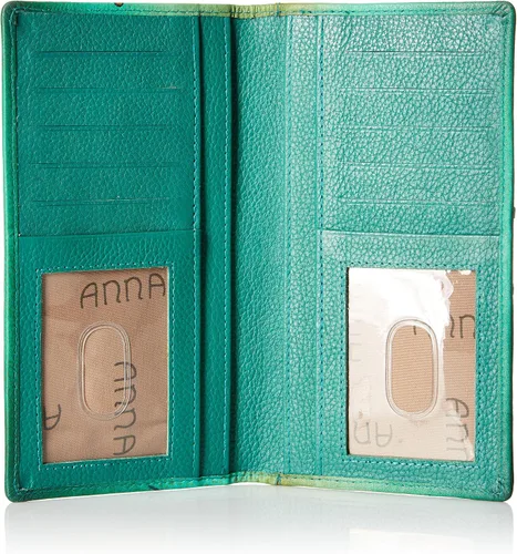 Miniatura 4 de Anna by Anuschka Cartera de dos pliegues de piel auténtica pintada a mano para mujer
