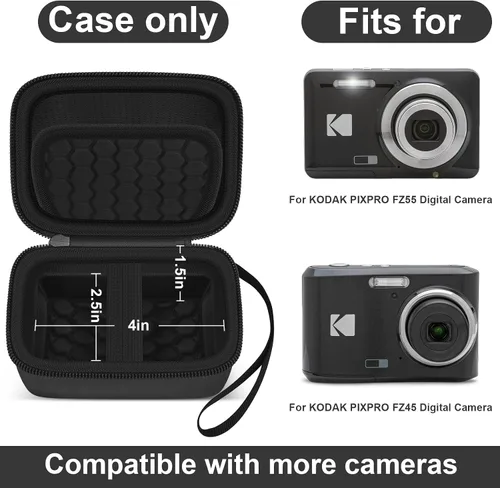 Miniatura 2 de Funda para cámara digital KODAK PIXPRO FZ55/FZ45/FZ53/FZ43 de 16 MP, bolsa de almacenamiento de viaje con bolsillo de malla para baterías, cables