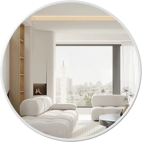 Miniatura 12 de Growsun - Espejo redondo negro de 28 pulgadas, espejo circular montado en la pared para decoración de baño y sala de estar
