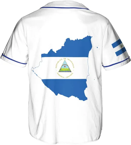 Miniatura 4 de Camiseta de béisbol de Nicaragua personalizada, camiseta de béisbol de Nicaragua personalizada para hombres y mujeres, camisas nicaragüenses