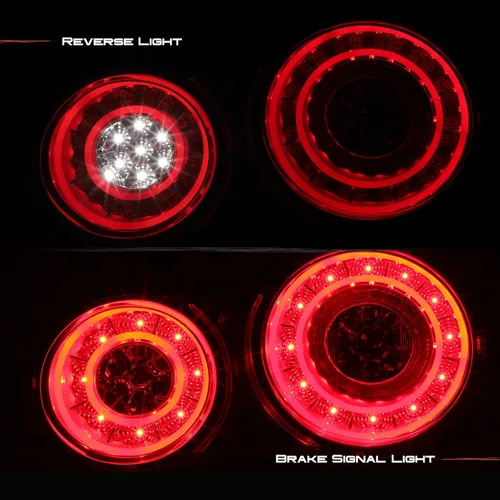 Miniatura 4 de AKKON - Para 2009-2017 Nissan GTR GT-R R35 Skyline Juego de luces traseras LED de ambos lados - Lente roja transparente Carcasa roja.