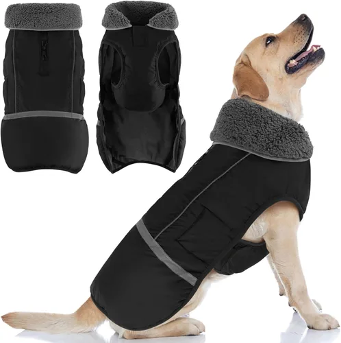 Miniatura 15 de Doglay Abrigo para Perro, Chaqueta Impermeable para Perro Abrigo de Invierno para Mascotas para Clima Frío con Cuello Peludo Grueso, Chaqueta