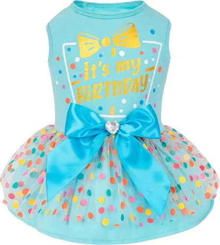 Miniatura 18 de cyeollo Vestido para perro para el día de San Valentín, ropa de vacaciones para perros con estampado de corazón, vestidos de tul para perros