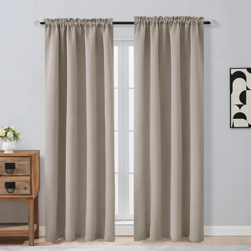 Miniatura 119 de OVZME Cortinas opacas turquesa para tratamiento de ventanas pequeñas, cortinas cortas con bloqueo de luz para ventana de cocina sobre el fregadero