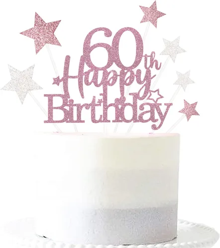 Miniatura 22 de Decoración brillante para tarta de primer cumpleaños feliz con estrella, adornos personalizados para tarta de 1 cumpleaños, decoraciones de fiesta