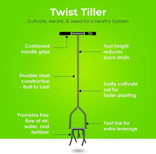 Miniatura 2 de Lewis Lifetime Tools TNT-4 Twist & Tiller, herramienta de jardín de 37"., 1, N/A