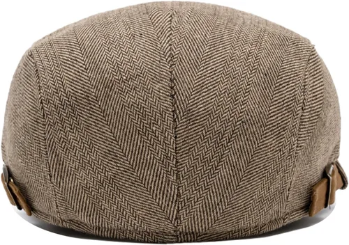 Miniatura 4 de meioro Gorra Plana de Algodón para Hombre Sombrero Newsboy de Tweed Espiga Sombreros Ajustables de Mezcla de Lana Gorras Gatsby Cabbie Ivy Caqui