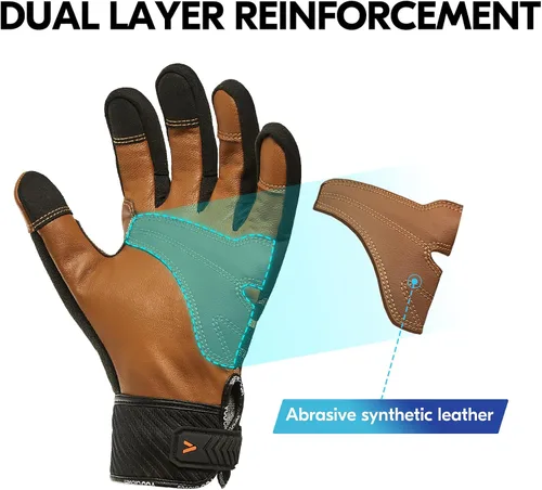 Miniatura 3 de Vgo Guantes de trabajo para hombre, guantes mecánicos, resistentes, guantes de vibración (SL8777/SL7721)