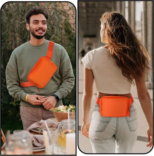 Miniatura 18 de Riñonera, bolsa para cinturón, correa ajustable ajustable de 40 pulgadas, para mujeres y hombres