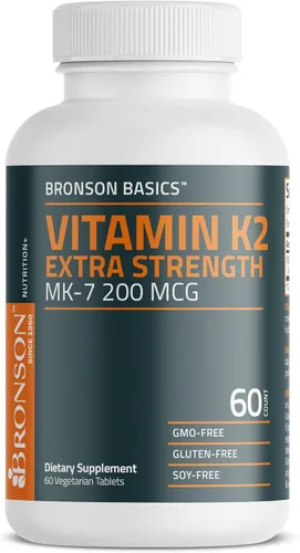 Miniatura 4 de Bronson Vitamina K2 MK-7 200mcg extra fuerza, 60 tabletas vegetarianas