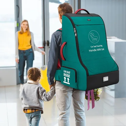 Miniatura 8 de RAINSMORE Bolsa de viaje acolchada para asiento de coche para avión, mochila de asiento de coche resistente para viajes aéreos, bolsas de funda