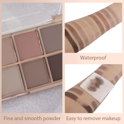 Miniatura 4 de CAKAILA Paleta de sombra de ojos mate de 10 colores, color gris y gris topo, paleta de sombra de ojos neutra, paleta de maquillaje de larga