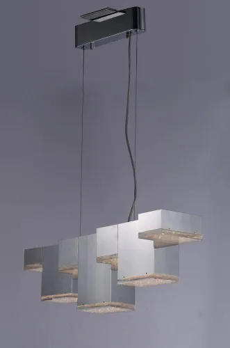 Miniatura 7 de ET2 E24466-160PC Pizzazz LED Geométrico Rectangular Cubo Cristalino Acrílico Lineal Lámpara de techo colgante, 7 luces 50.4 vatios totales, 9