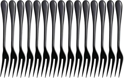 Miniatura 10 de Tenedores de Acero Inoxidable de Cangrejo Negro, Tenedor Escargot de 2 Puntas para Degustar Aperitivos, Tenedores Portátiles para Cóctel, Ensalada