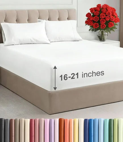 Miniatura 153 de Sábanas King divididas con bolsillos extra profundos, sábanas transpirables y refrescantes de 5 piezas, sábanas de lujo para hotel, suaves, sin 25