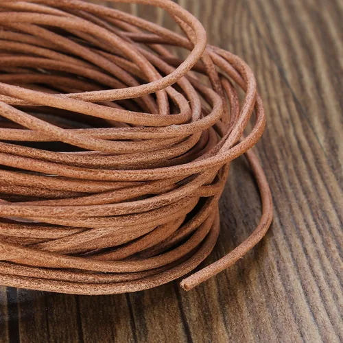 Miniatura 2 de Cordones de cuero redondos genuinos Beadnova de 0.05 a 0.19 in para el collar de la pulsera que rebordea la fabricación de la joyería, PS-0031-2018