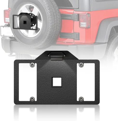 Miniatura 10 de Marco universal abatible para placa de matrícula compatible con Hawse Fairlead de 10 pulgadas, reubicación del soporte de matrícula frontal, rodillo