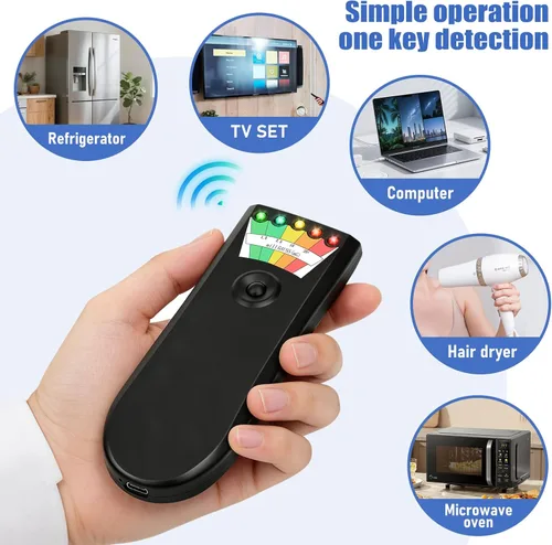 Miniatura 2 de Detector EMF recargable para caza de fantasmas con 5 niveles LED. Detector de campo magnético portátil y de mano. Medidor EMF. Equipo para caza