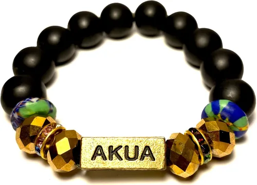 Miniatura 37 de Pulseras africanas tradicionales con nombre nacido en el día para mujeres de Ghana, materiales naturales, ajuste cómodo y holgado