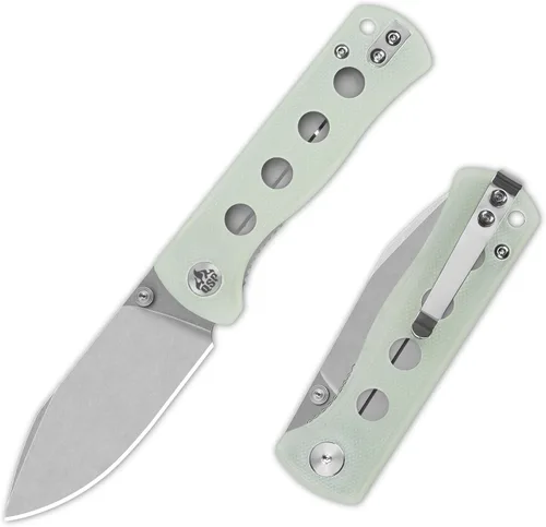 Miniatura 15 de QSP Canary Folder - Cuchillo plegable de bolsillo, hoja de 7.21 cm Sandvik 14C28N con acabado negro lavado a la piedra, mango G10 negro, bloqueo