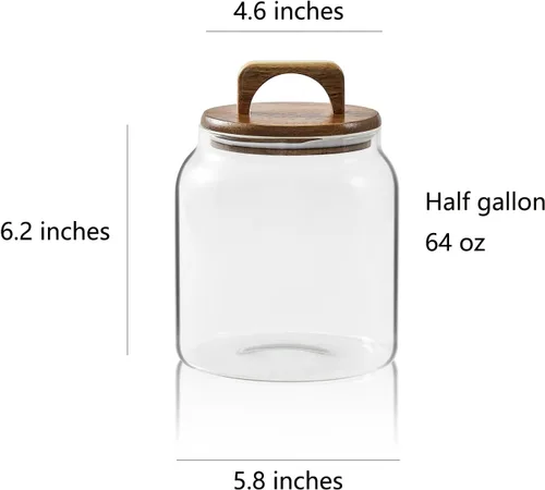 Miniatura 2 de Sweejar Tarros de cristal para organización del cuarto de lavandería, contenedor de cápsulas de lavandería de medio galón, tarros de almacenamiento
